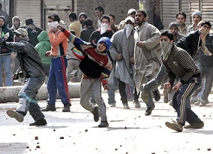 to refer to the street violencegripping Kashmir as the 