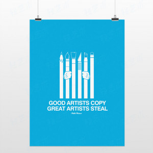 Mild Art Picture Saying Artist Picasso Steve Jobs Quotes Blue Modern ...