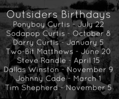 The Outsiders Birthday's | via Tumblr