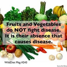Fruits and Vegetables do NOT fight disease. It is their absence that ...