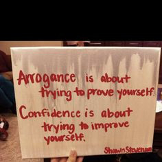 ... to prove yourself. Confidence is about trying to improve yourself