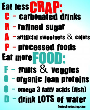 Eat less CRAP. Eat more FOOD.