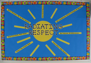 With your students, brainstorm ways in which we radiate respect. Then ...