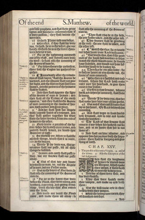 Matthew Chapter 24 Original 1611 Bible Scan, courtesy of Rare Book and ...
