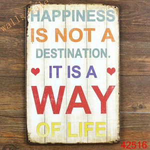Metal wall art vintage home decor - Life quote metal tin sign house ...