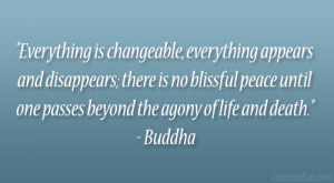... Peace Until One Passes Beyond The Agony Of Life And Death ” - Buddha