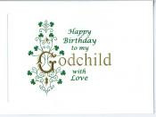 irish birthday godchild green gold embossed godchild birthday card 7x5 ...