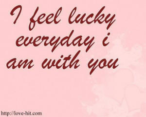 Feeling lucky in love quotes