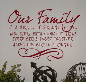 ... crisis faced together makes the circle stronger.