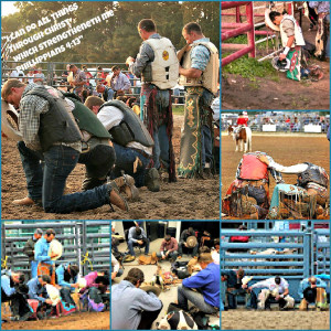 they pray over the bull rider as he sits atop the bull, they pray in ...