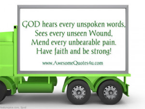 GOD hears every unspoken words,