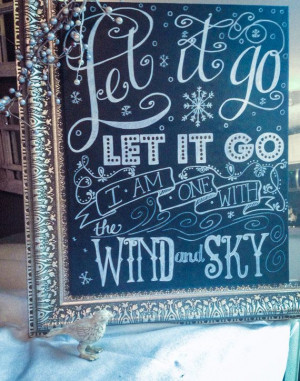 Let it Go from Frozen lyric art - Hand Painted Chalkboard Canvas Art ...