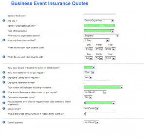 ... event equipment and property cover and money cover can be added if