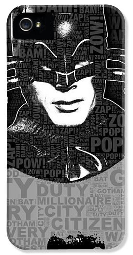 Tv Batman Adam West And Quotes iPhone Case by Tony Rubino