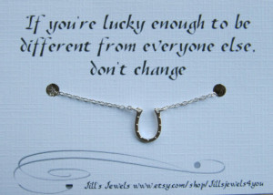 Tiny Horse Shoe Necklace and Friendship Quote Card- Bridesmaids Gift ...