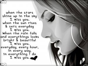 beautiful girl love missing u with quote
