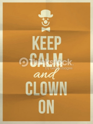 벡터 아트 : Keep calm and clown on quote on folded paper texture