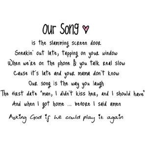 taylor swift our song lyric quotes - Google Search