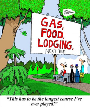 Golf Cartoon: Long Golf Course - Jerry King