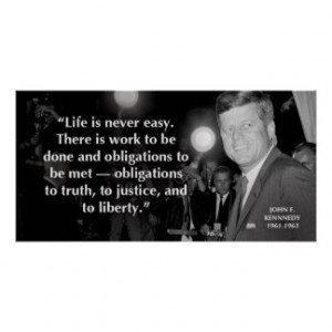 John F Kennedy Motivational Life Quotes Poster