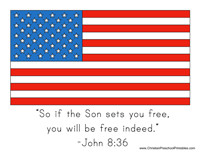 4th of July craft: flag with bible quote