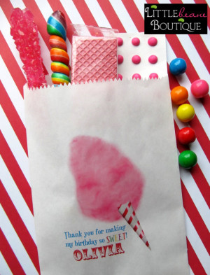 Party, Cotton Candy, Personalized Candy Bags, Favor bags, Candy ...