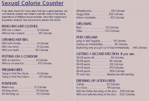 The Sexual Calorie Counter Funny Stuff