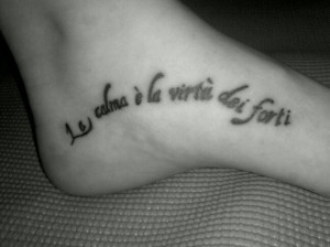 Italian Quotes About Life Tattoos Tattoo italian quote foot 