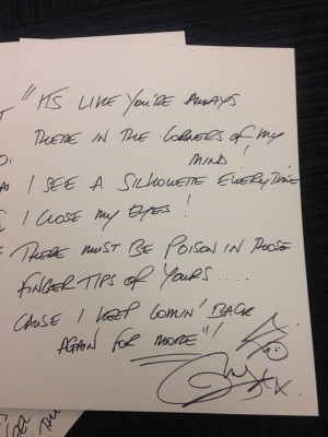 Olly Murs Hand-Wrote The Lyrics To 