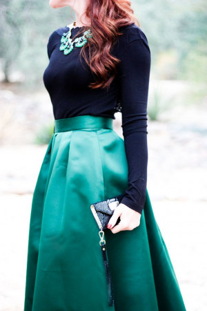 Delusions of Grandeur – jade skirt and statement necklace