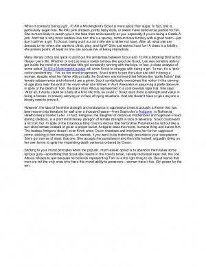 ... the Feminine Strength in To Kill a Mockingbird quotes and Antigone