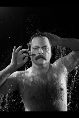 Ron Swanson, Nick Offerman, glamour shot, mustache