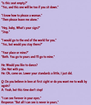 Suggestions For Women To Respond To Pickup Lines