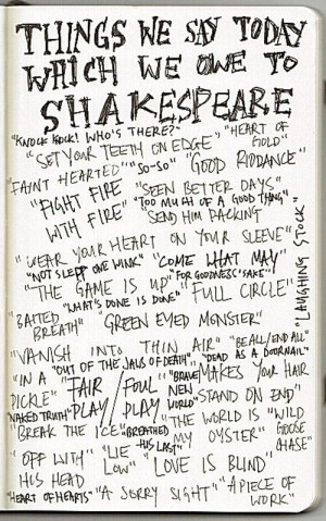 We owe these modern day phrases to Shakespeare