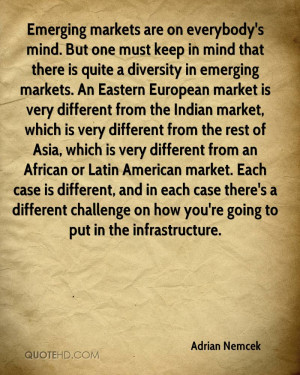 Emerging markets are on everybody's mind. But one must keep in mind ...