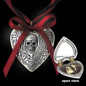 Catalog > Alchemy Gothic Reliquary Skull Heart Love Poem Locket