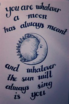 Quotes, moon, sun and stars