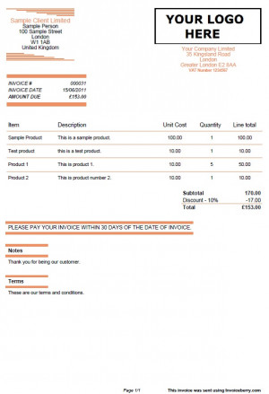 Quotes and Invoice Template: Orange Lines