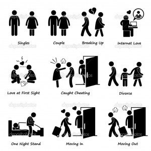 Couple Boyfriend Girlfriend Love Stick Figure Pictogram Icon Cliparts ...