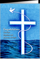 Congratulations on Baptism for Adult, Cross and Dove card - Product ...