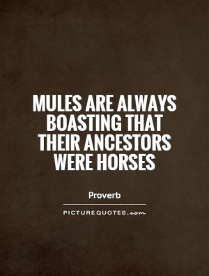 ... are always boasting that their ancestors were horses Picture Quote #1