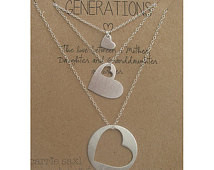 Generations necklace set - grandmother mother daughter - mother's gift ...