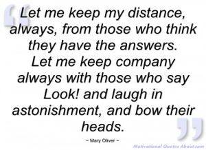 let me keep my distance mary oliver