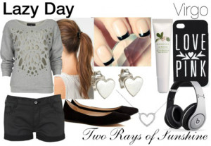 black, brunettte, clothes, fashion, flats, grey, hair, heart, lazy day ...