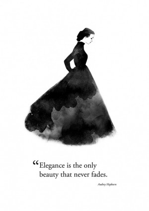 Portfolio Update: Fashion Quote Quote Illustration: Audrey Hepburn.