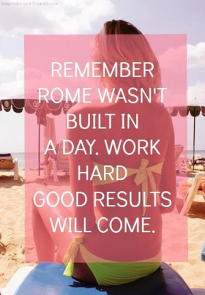 ... rome wasn't built in a day. Work hard, good results will come