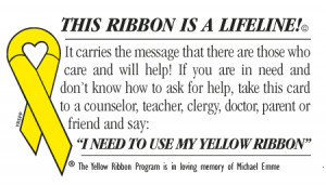 the yellow ribbon suicide prevention program card - Google Search