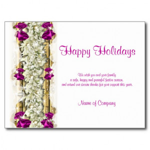Christmas sayings and Xmas Corporate thanks Postcard
