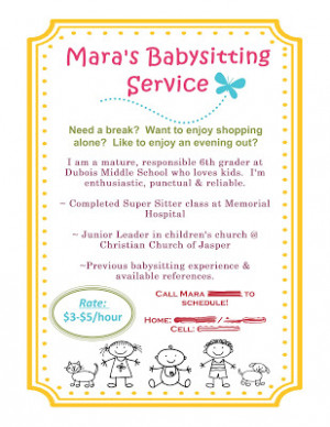 Babysitting Flyer using MDS!