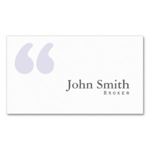Simple Quotes Real Estate Broker Business Card